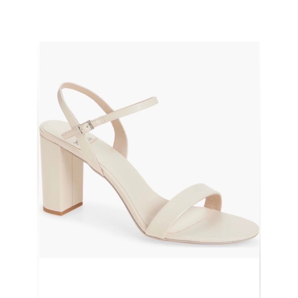 New JEFFREY CAMPBELL GO-THERE BLOCK HEEL SANDAL in Ivory Size 9.5